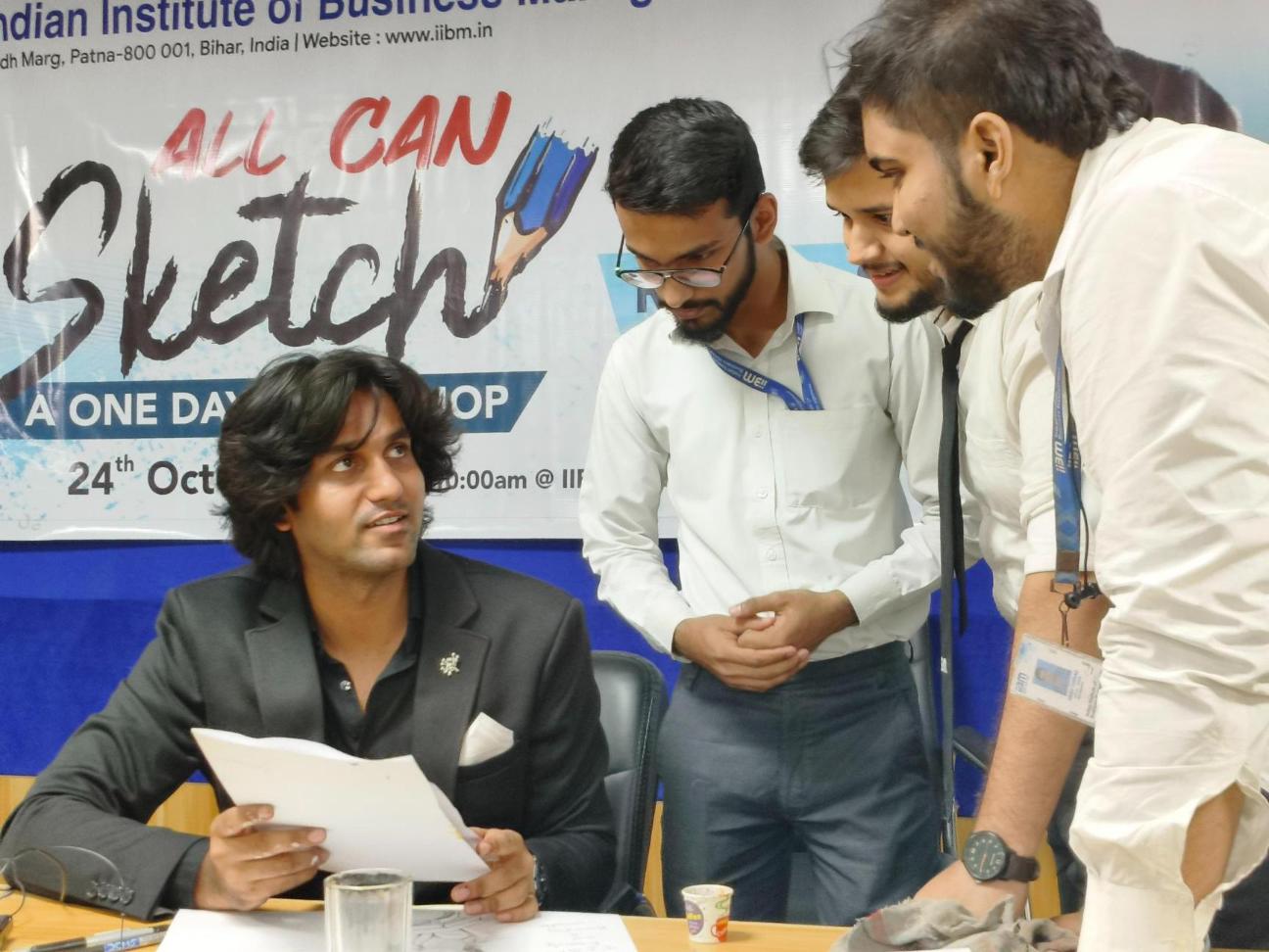 Rahul Soni Conducts “All Can Sketch” Workshop for PGDM, BBA, BCA & MAMC Students at IIBM and ZHI Patna